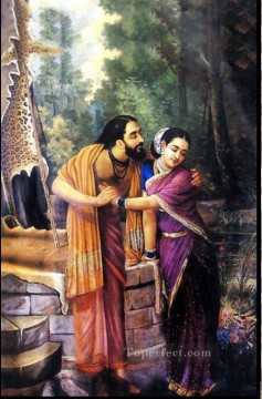 Ravi Varma Arjuna y Subhadra Pinturas al óleo